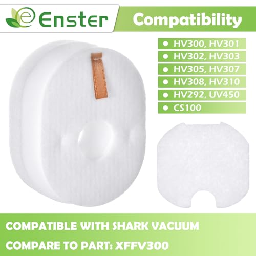 5 Pack Replacement Filters for Shark Rocket Stick Vacuums - CS100, QS301+ Compatible (XFFV300)