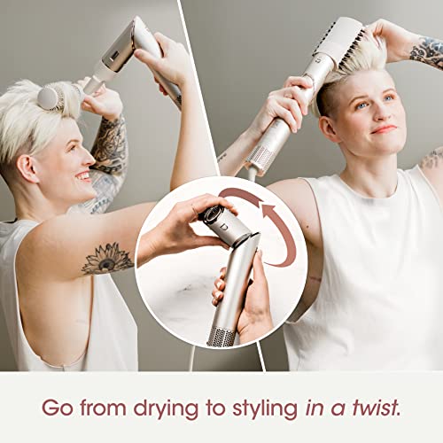 Shark HD430 FlexStyle Hair Dryer & Brush - Auto-Wrap Curlers, Paddle & Oval Brushes - Stone